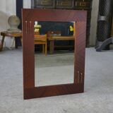 1950s modernist mahogany veneer mirror