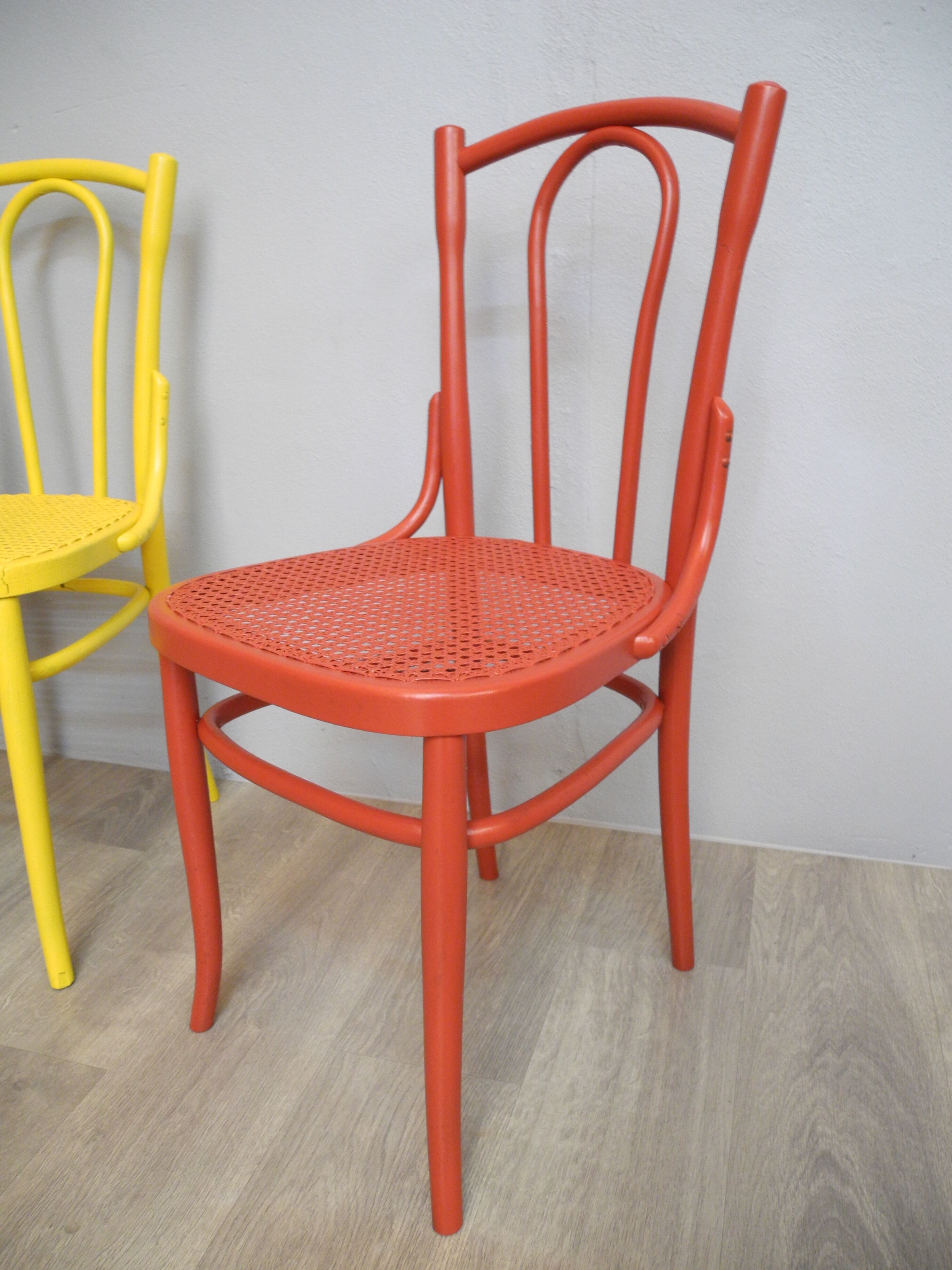 Lot de 3 anciennes chaises Japy Frères en bois des années 1940/1950