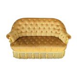 Bench-Toad 2 seats, Velvet padded, 60s mustard