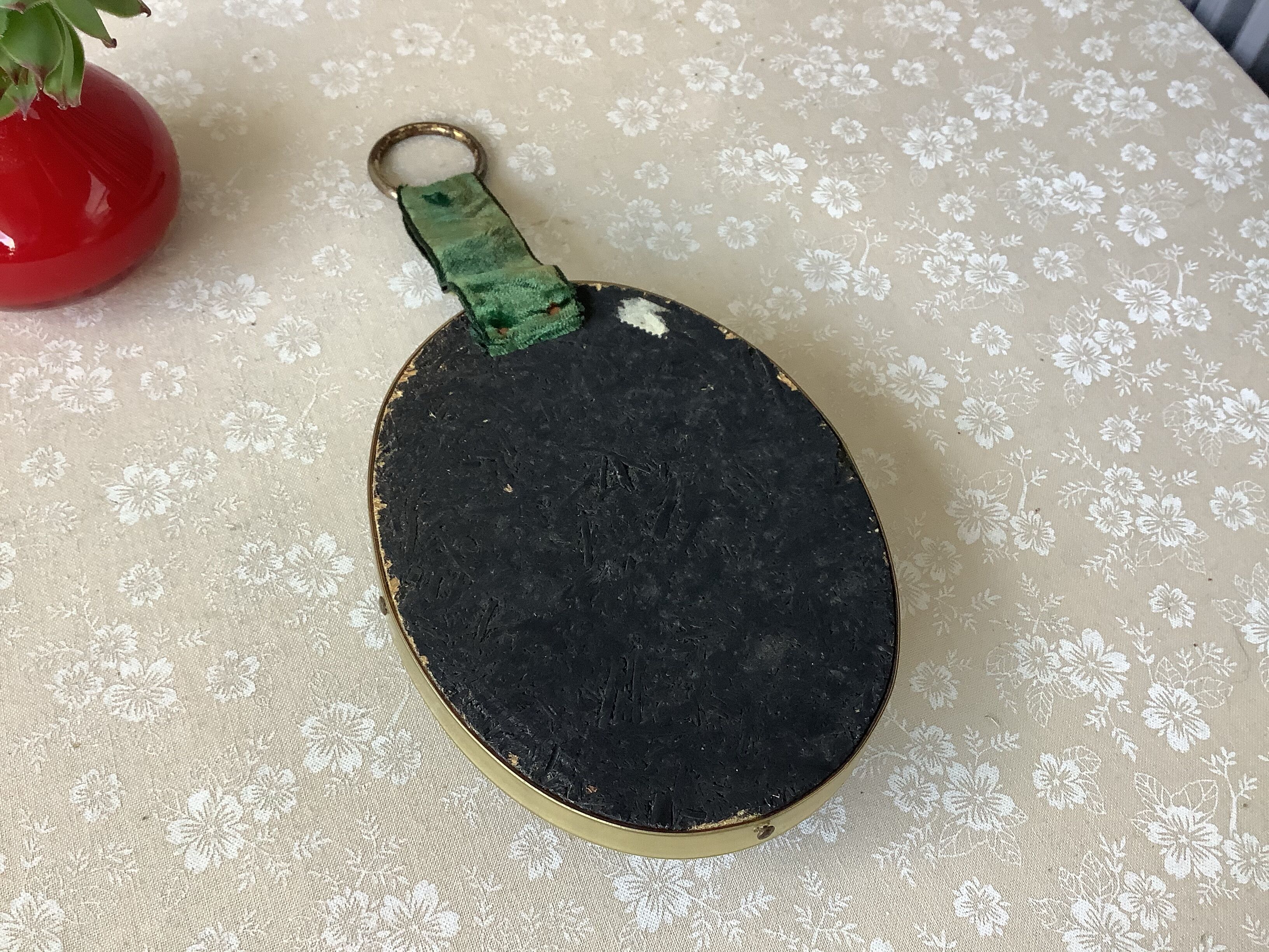 Frame dried flowers oval domed glass