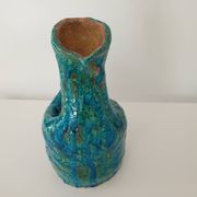 Brutalist Zoomorphic Bird Ceramic Flower Vase Signed NICOLE