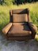 Fauteuil vintage Airborn pivotant en tissu marron
