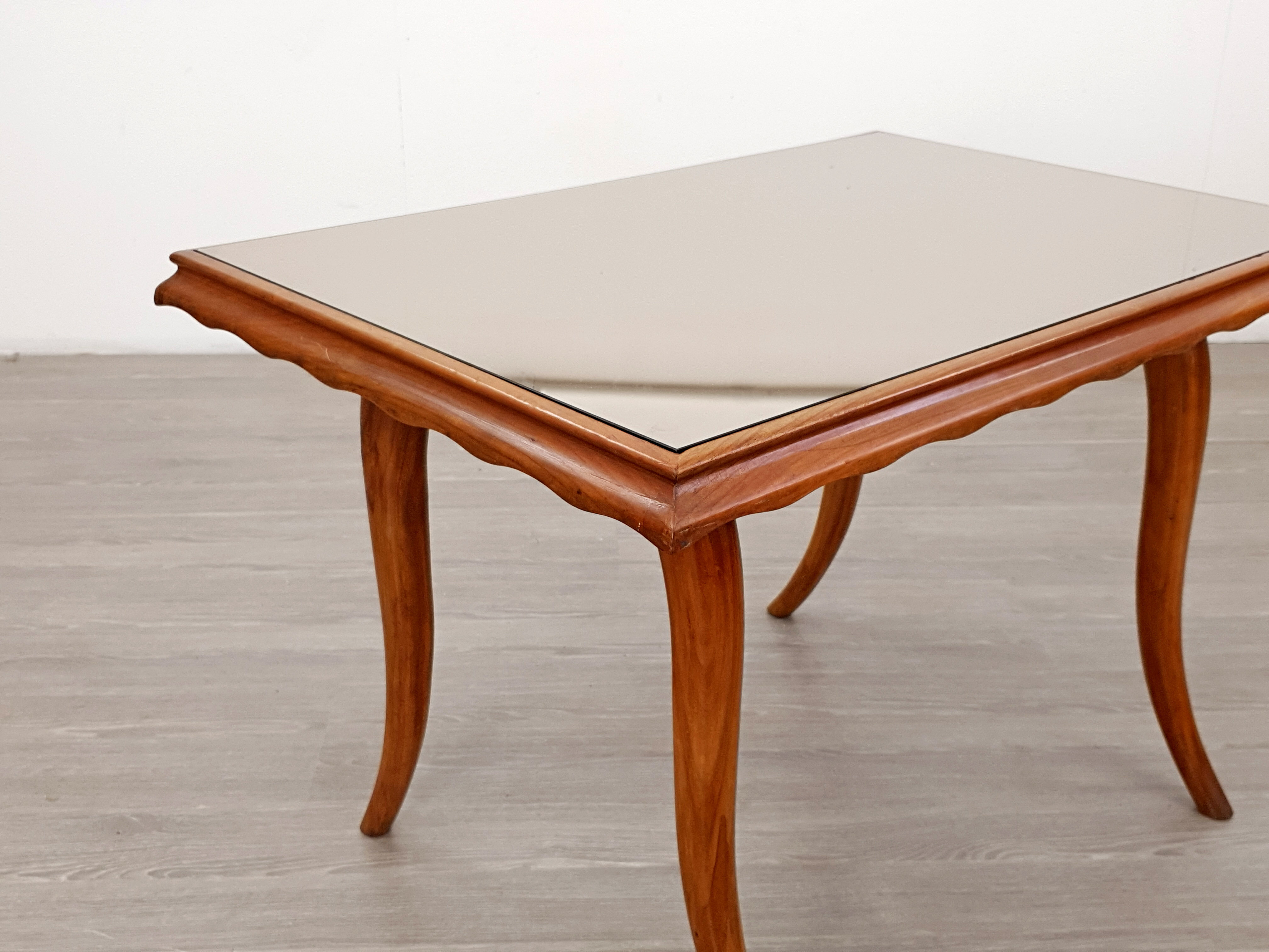 Table basse en miroir du milieu du siècle, italienne