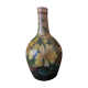 Beautiful bottle B old sandstone painted with floral motifs Folk art Puisaye