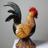 Petit coq décoratif en céramique émaillé artisanale art populaire
