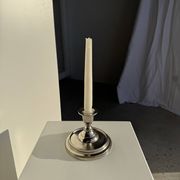 Small shiny silver-plated candlestick H11 D13
