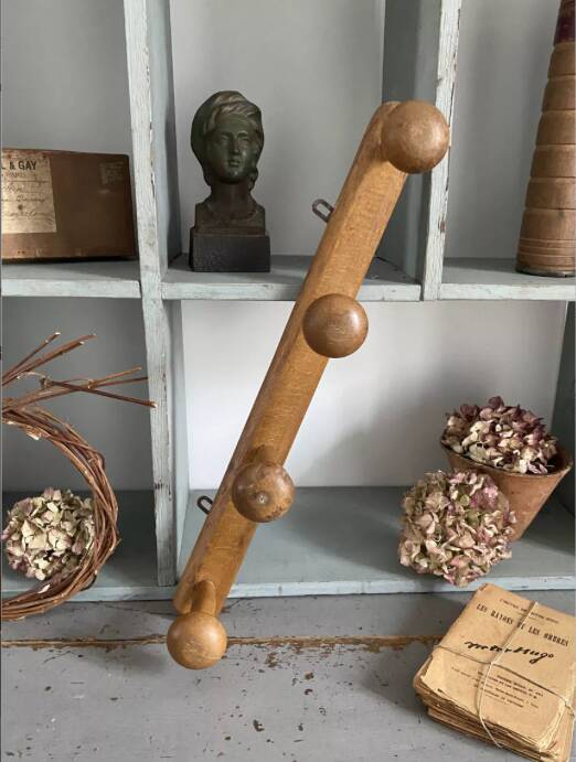 Blond wood coat rack