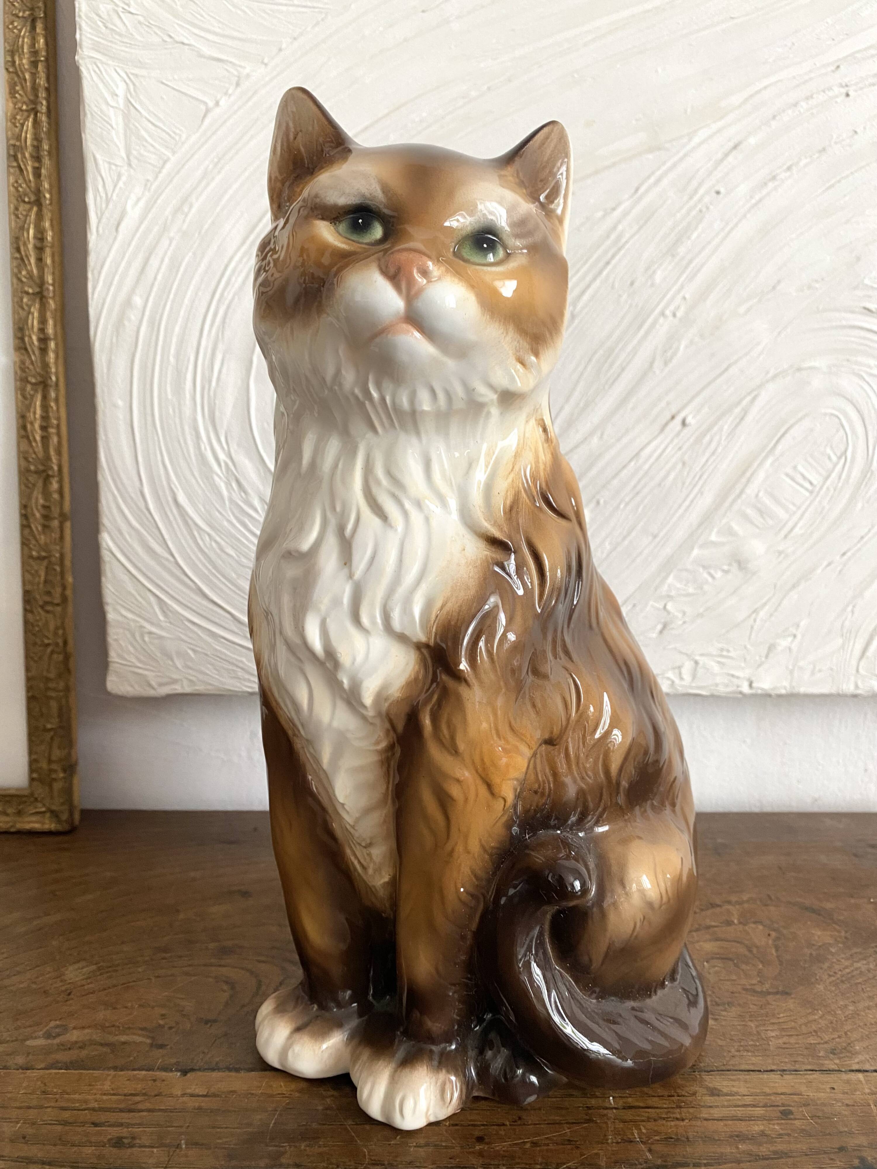 Large ceramic cat, Italy, 1970s