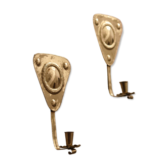 Pair Of Mid Century Swedish Brass Sconces