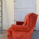 Coral velvet toad sofa