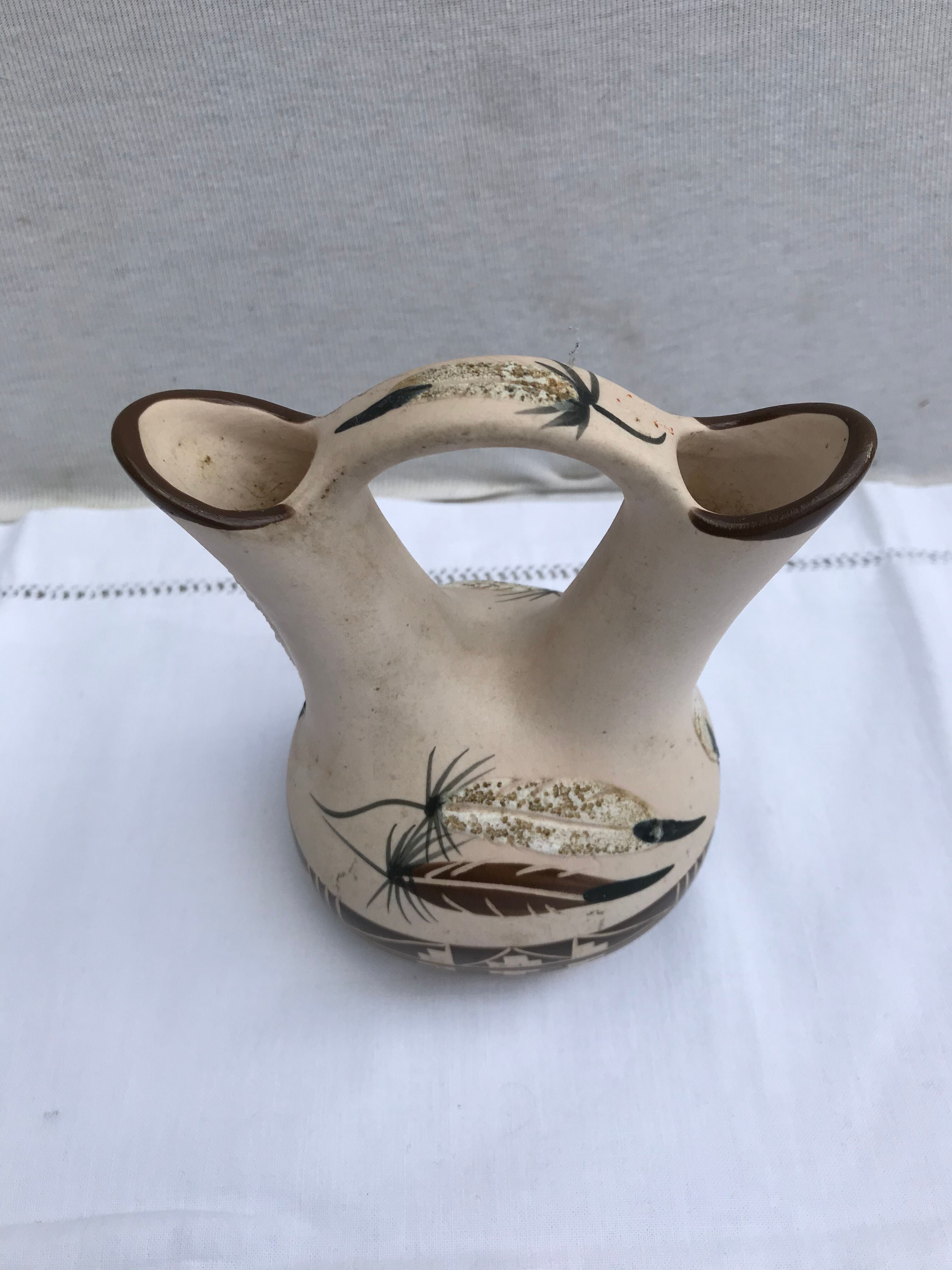 Ancient vase soliflore double betty selly 1959 vintage ceramics