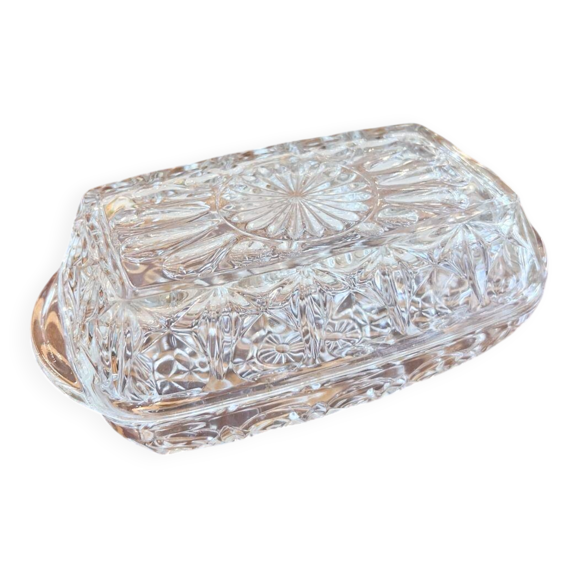 Vintage glass butter dish