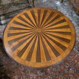 Bouillotte table in marquetry, signed Pagny Fils, Paris, early 20th century