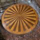 Bouillotte table in marquetry, signed Pagny Fils, Paris, early 20th century