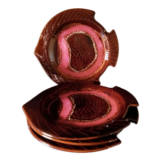 Lot 4 plates lizio fish shape