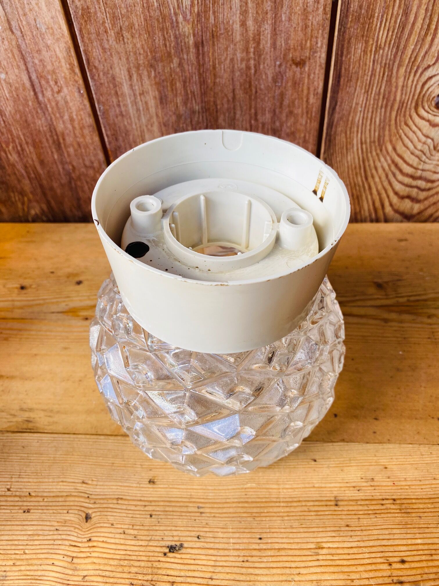 Old molded glass wall lamp