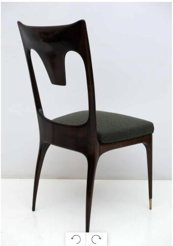 Ico & Luisa Parisi MidCentury Modern Italian Walnut and Bouclè Dining Chair