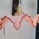 Suspension vintage opaline rose