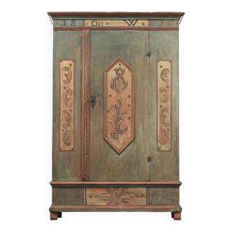 Painted Folk Art Bridal Cupboard