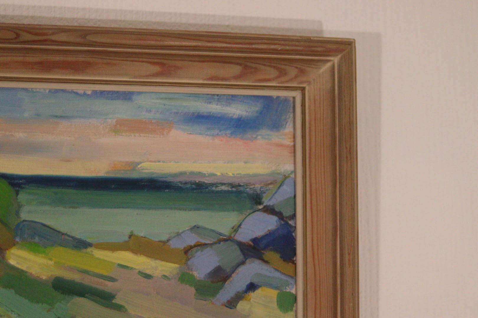 Huile sur toile suédoise originale du milieu du siècle – Österlen, Skåne