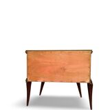 Tables de chevet plaquées en palissandre avec plateau en onyx vert