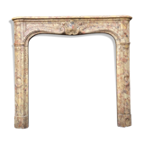 Louis XV style fireplace in marble Brèche D'alep