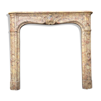 Louis XV style fireplace in marble Brèche D'alep