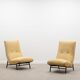 Set of 2 high back lounge chairs, 60s France.
