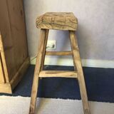 Old elm wood stool