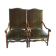 Paire de fauteuils tissu velours rayé
