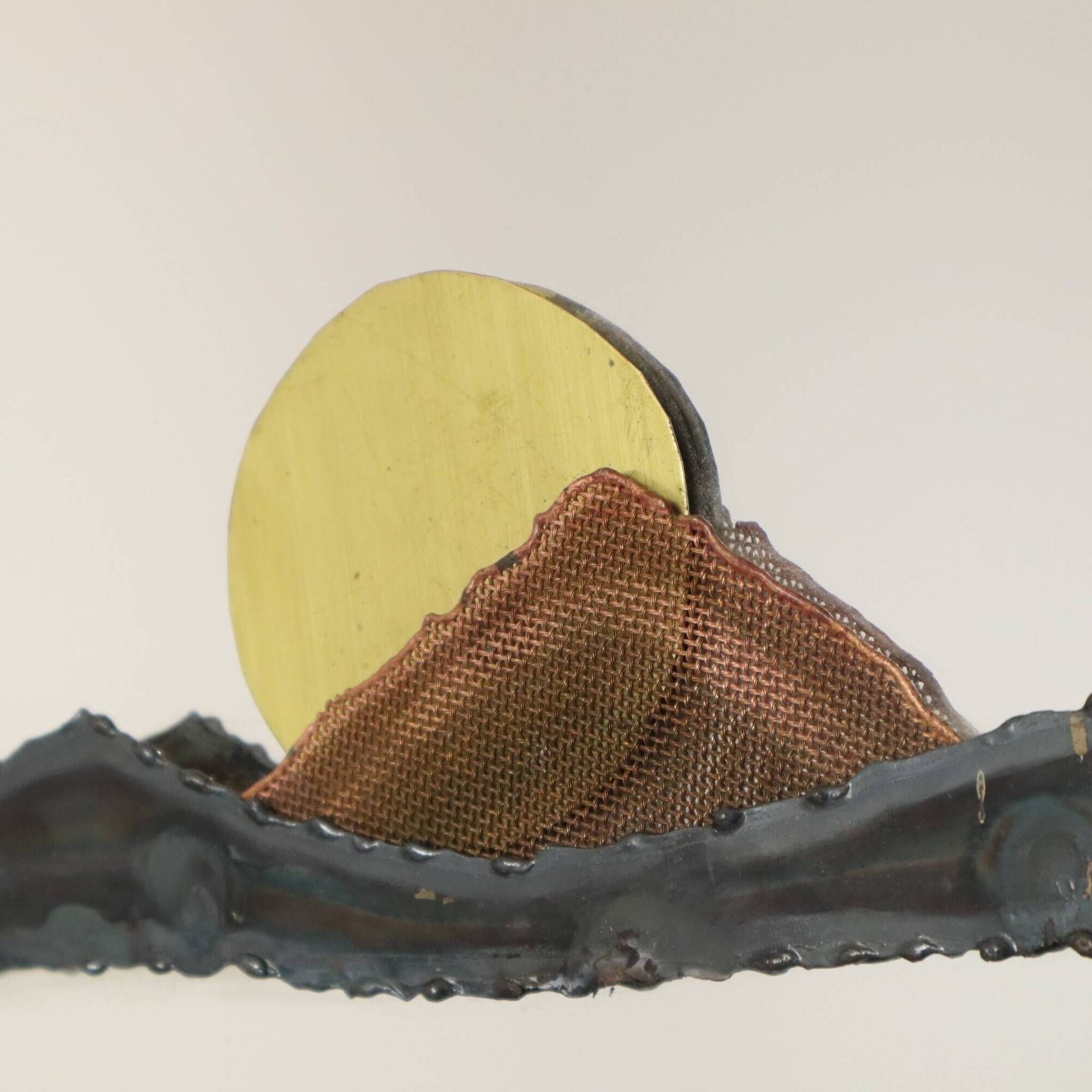 Copper and Brass Boat-Design Mirror by Daniel D’Haeseleer, 1970s