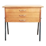 Scandinavian worker / bedside table in wood and metal from the 50s-60s