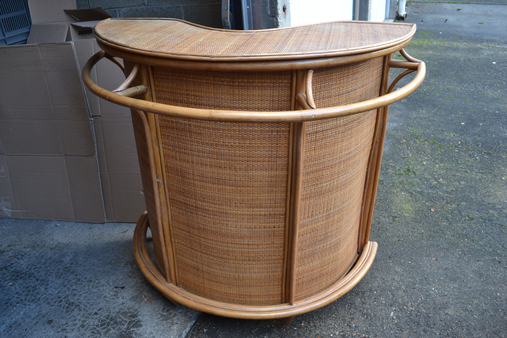 Bar vintage rattan and bamboo of the year 50 / 60's