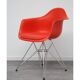 Vitra plastic armchair red poppy by Eames