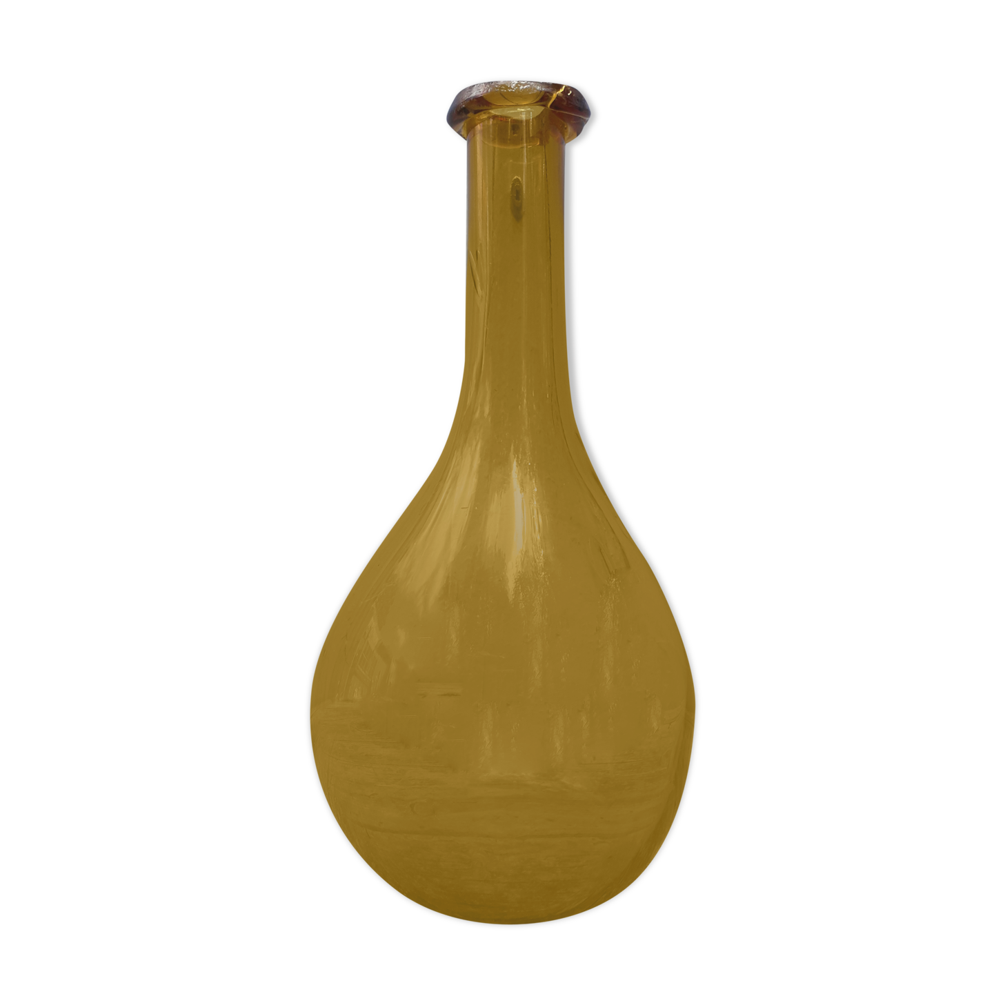 Bouteille en verre soufflé ambre