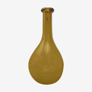 Amber blown glass bottle