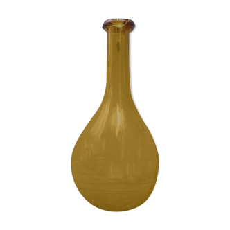 Amber blown glass bottle