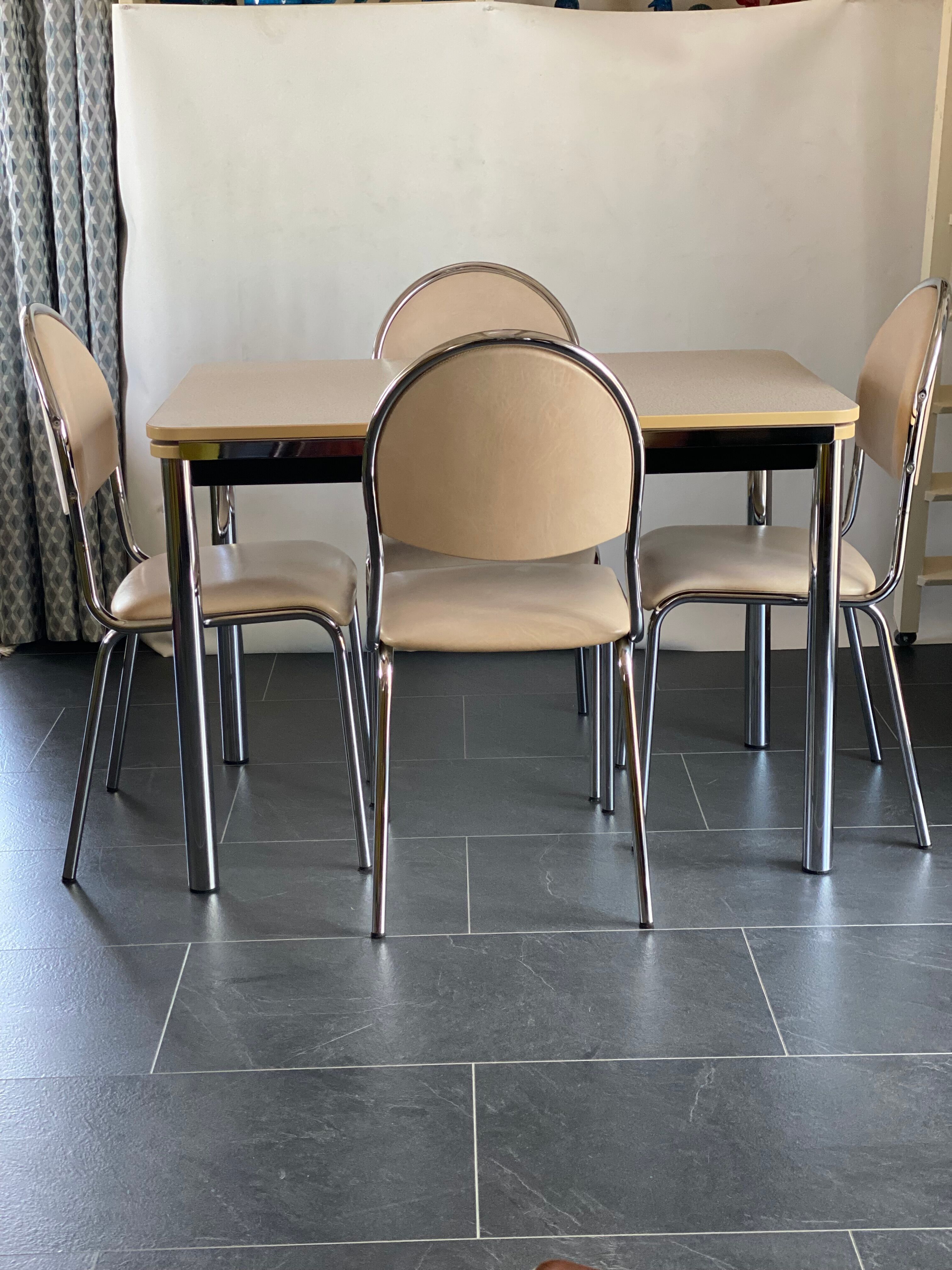 Vintage Formica Top Table and 4 Chairs