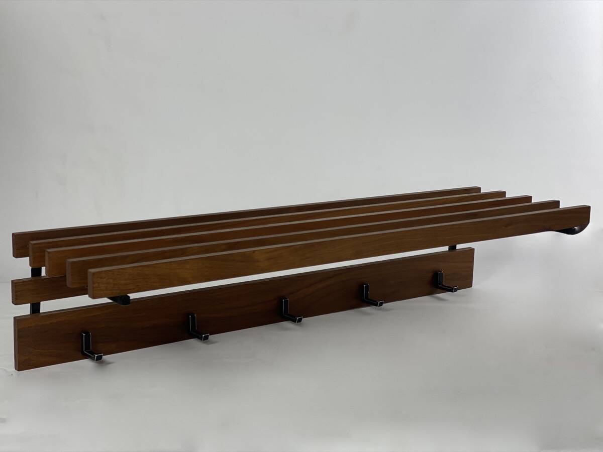 Vintage scandinavian teak coat rack, 1960s
