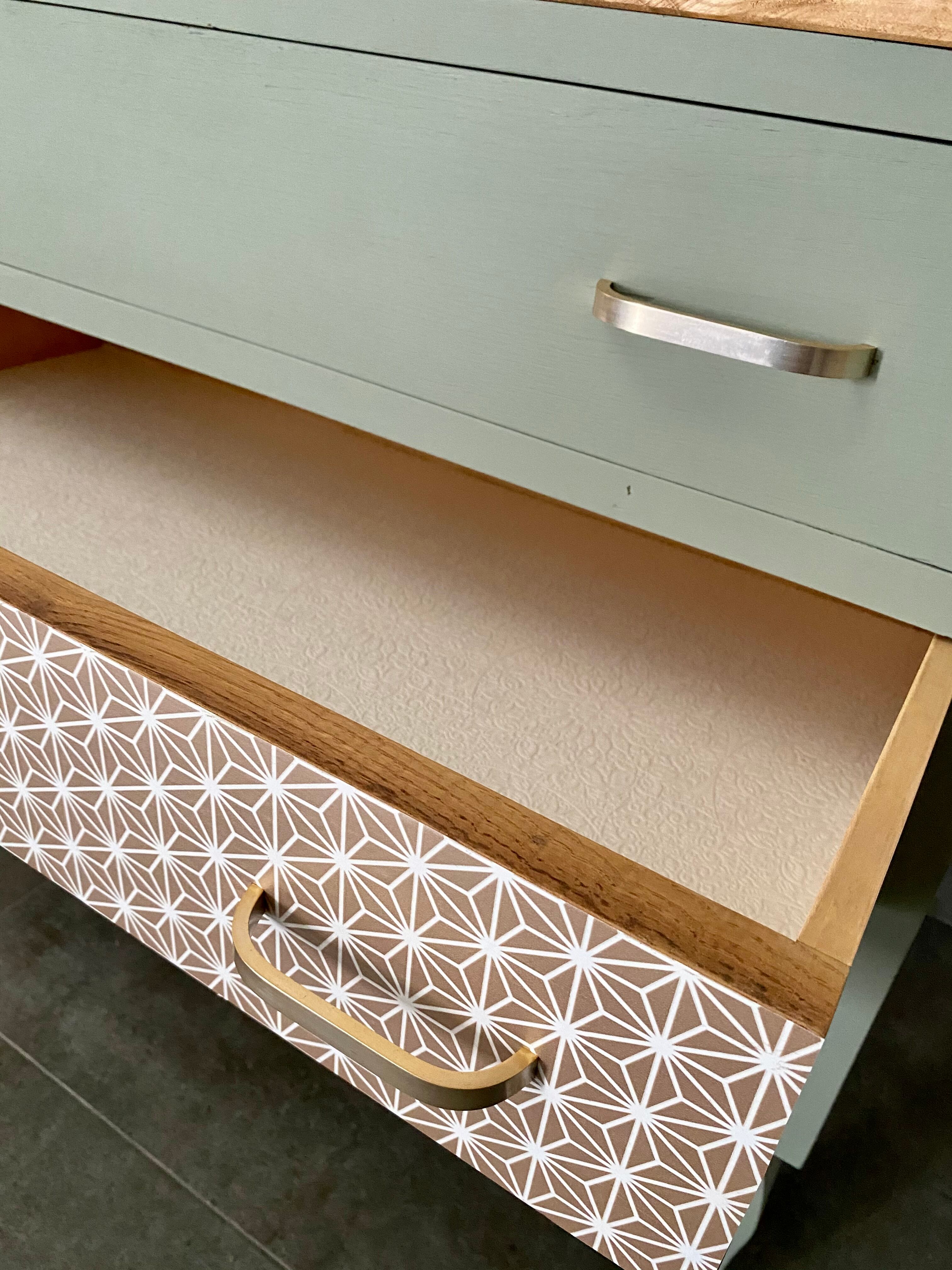 Chest of drawers 3 green water drawers