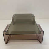 Glass and plexiglass coffee table by Michel Dumas - 70s