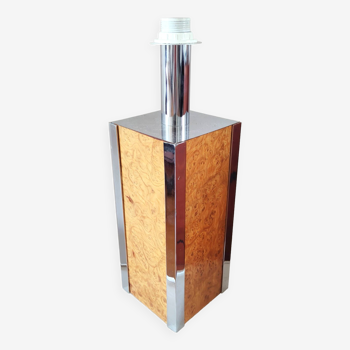Chrome and wood lamp base 60s 70s design