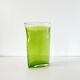 Large vintage green lemon bubble blown glass vase