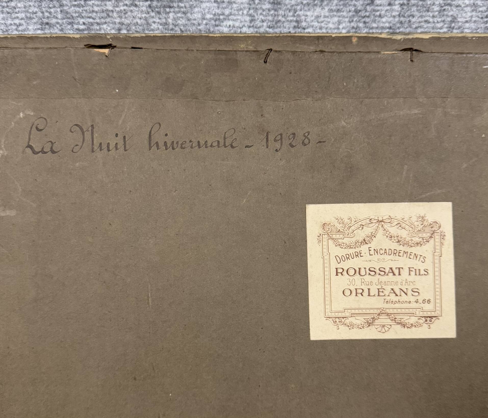 G.Boizot: Tableau école française "La nuit hivernale" daté 1928