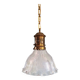 Large Holophane pendant light in clear grooved glass, 1920-30