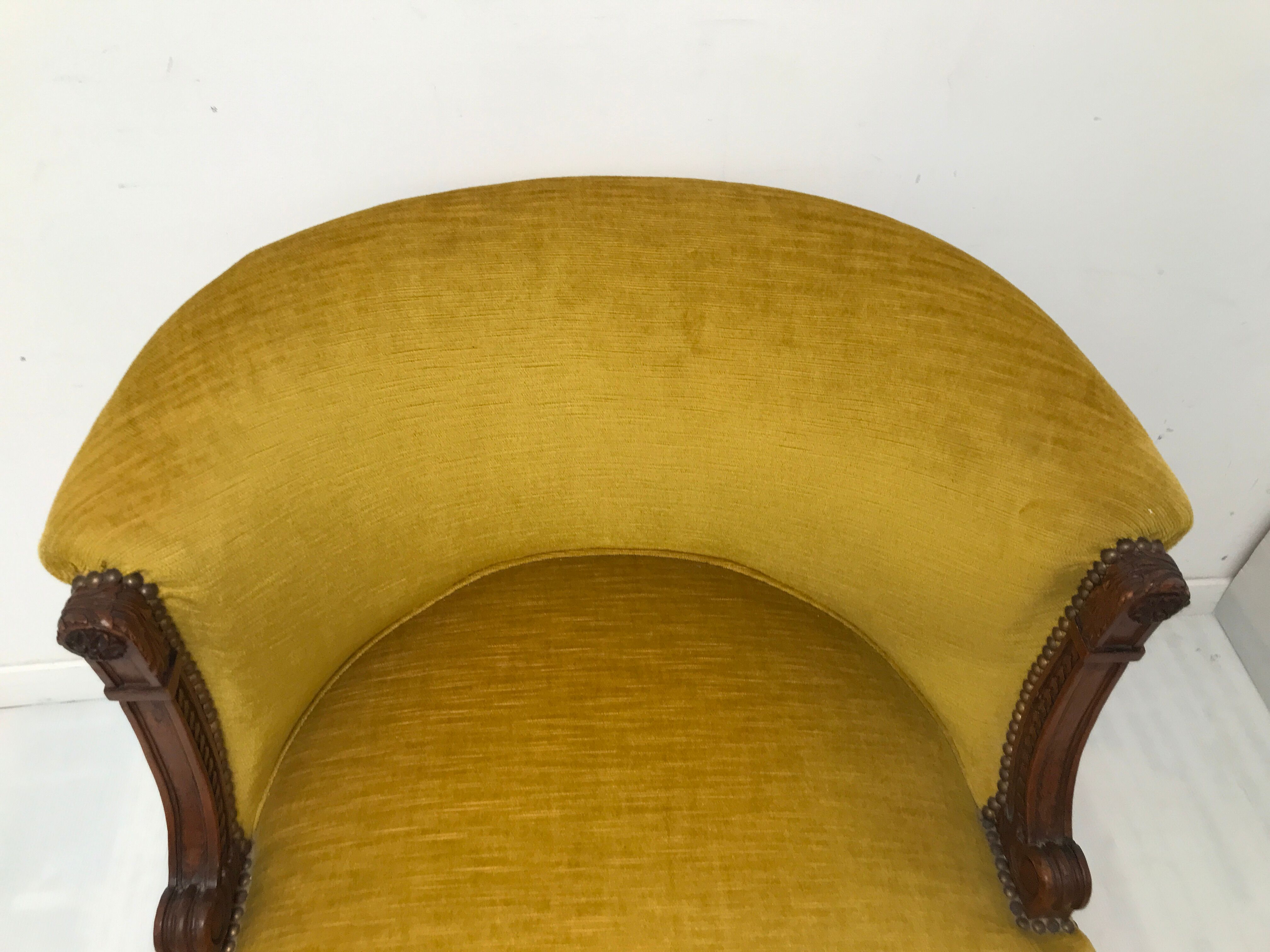 Louis XVI style gondola armchair