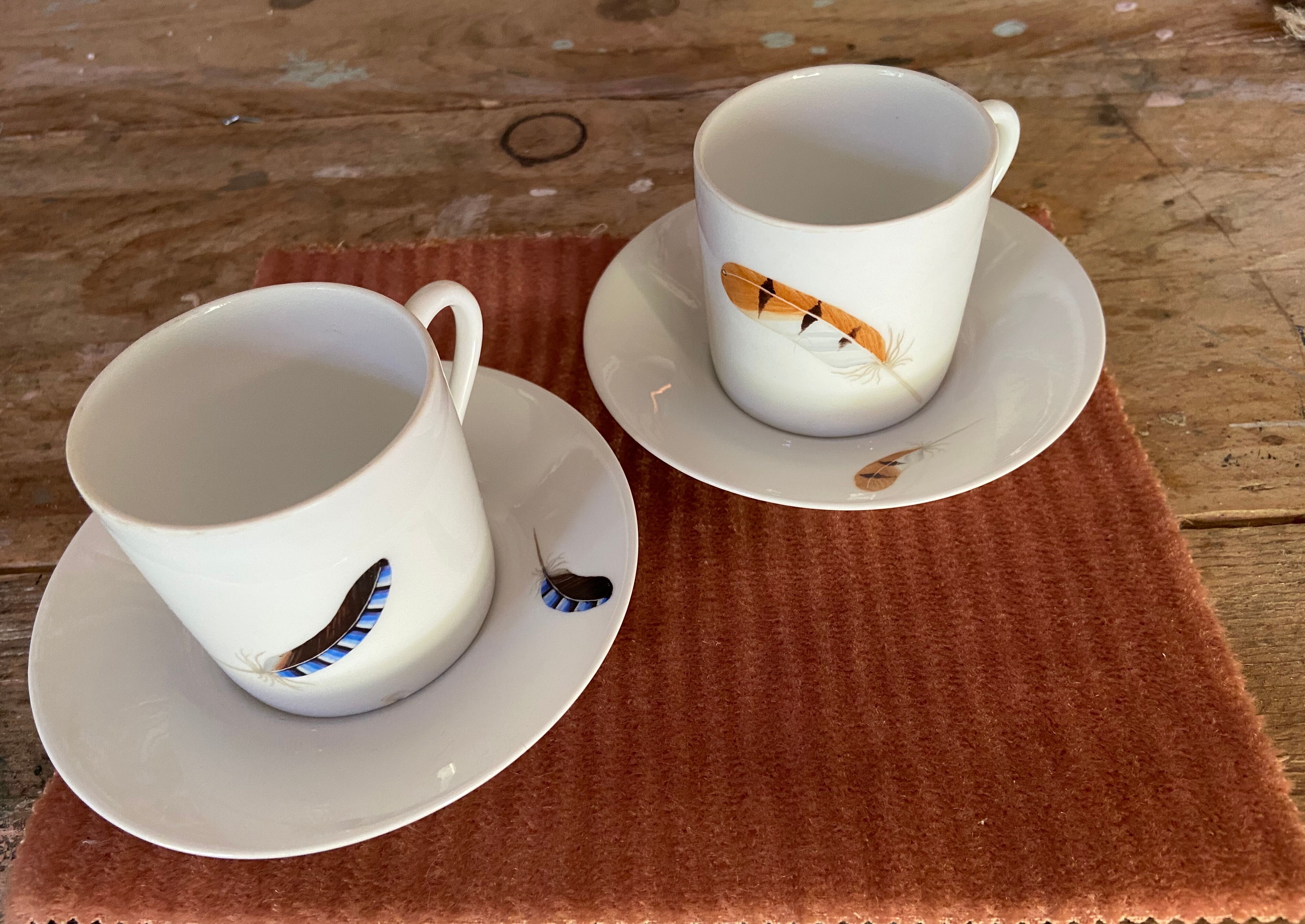 Two monastic porcelain cups