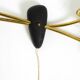 Beautiful Mid-Century brass wall lamp with painted glass shade