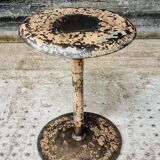 Old workshop stool iron swivel stool side table
