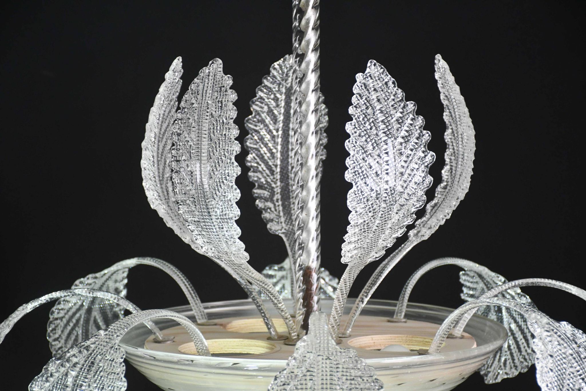 Art Deco Barovier e Toso Chandelier, Murano Glass, 1940s